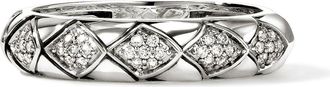 John Hardy Naga Sterling Silver & Diamond Band Ring at Nordstrom, Size 6