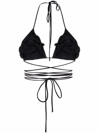 Magda Butrym Bikinitop met bloemenprint - Zwart