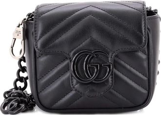 Gucci GG Marmont Flap Matelasse Leather Mini belt bag - Zwart