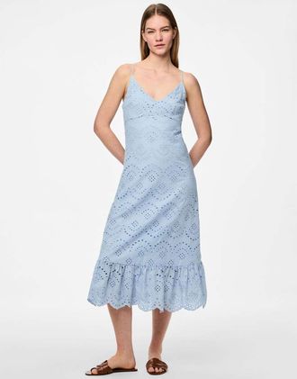 Pieces Vestito senza maniche blu chiaro