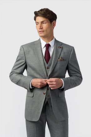 Antique Rogue Mens Single Breasted Long Sleeve Two Button Regular Suit Jacket in Grey - Size 48 (Chest)