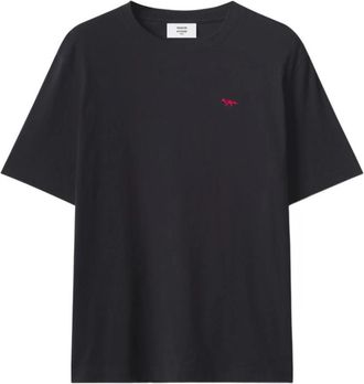 Maison Kitsun&eacute; Rode Profiel Vos T-shirt - Heren - T-shirts - Zwart - XL - Katoen - Tops