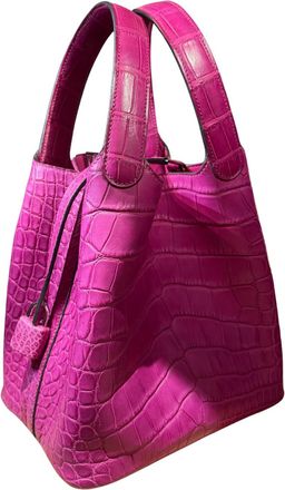 Herm&egrave;s Rose Scheherazade Matte Alligator Mississippiensis Picotin 18