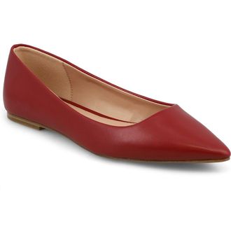 Mia Avi Pointed Toe Flat in Deep Red at Nordstrom, Size 6