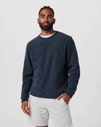 Vuori Clothing Beach Fleece Crew Neck T-Shirt | Ink Heather | Medium