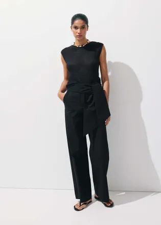 Mango Pantaloni diritti fiocco nero - Donna - 36 - MANGO