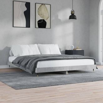 Berkfield Home Durable Bed Frame Concrete Grey 120x200 cm Engineered Wood | Size: Small Double