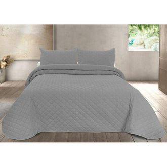 Pierre Cardin Colcha Bouti Egna Gris, Colcha De Entretiempo. Bouti Con Relleno Fino. Medida Cama 150 (250x270 Cm). Tacto Seda 100% Microfibra De Poli&eacute;ster. Incluye 