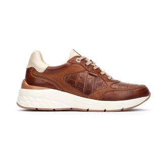 Pikolinos Bruine leren damessneaker - Dames - Sneakers - Bruin - 42 EU - Leer - Schoenen