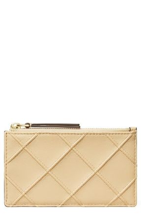 カードケース・名刺入れ Tory Burch Wallets & Card holders Beige Tory Burch Robinson Top Zip Business Card Holder/Card Case