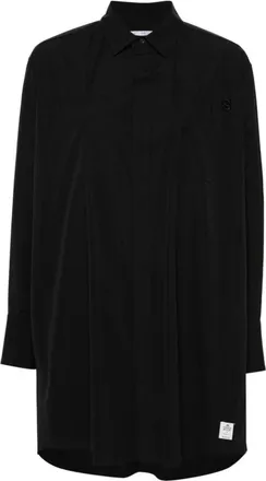 sacai Kleedjes, Dames, Zwart, M, Katoen, Poplin Overhemdjurk