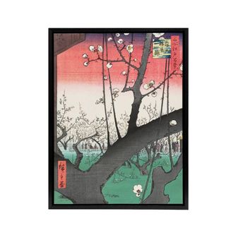 Artery8 Plum Orchard of Kameido Framed Canvas Wall Art Print Utagawa Hiroshige | Size: W24 x H32