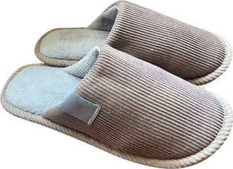 Generic Mens Womens Slippers Slip-On House Indoor Plush Fleece Slippers Couples Soft Sole Warm Winter Casual Footwear Home Shoes Lightweight Comfortable size 