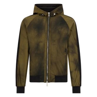 Moorer Bomber Jackets, male, Green, Size: L Windbreaker with Hood