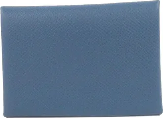 Herm&egrave;s Blue Epsom Leather Coin Purse/Coin Case (Pre-Owned)