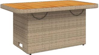 vidaXL Mesa De Jard&iacute;n Rat&aacute;n Sint&eacute;tico Madera Acacia Beige 90x55x71 Cm Vidaxl