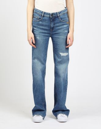 Gang Weite Jeans GANG 94AMELIE WIDE, Damen, Gr. 26, N-Gr, destroyed, Denim/Jeans, Obermaterial: 99% Baumwolle, 1% Elasthan, weit lang, Jeans Weite Jeans