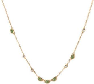 Made by Mary Aura Station Necklace in Gold Vermeil/green at Nordstrom, Size 16