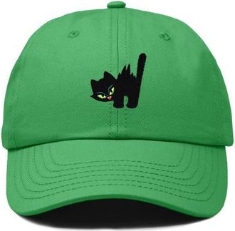 Dalix Blink Black Cat Dad Cap in Kelly Green at Nordstrom