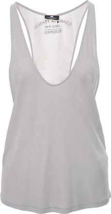 Elisabetta Franchi Sleeveless Tops, female, Gray, Size: M Racerback Tank