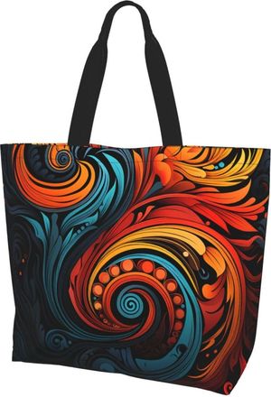 Generic Tribal Style Tote Bag Durable Women Handbag Foldable Shopping Bags For Ladies College Yoga