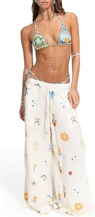 Agua Bendita Janis Solstice Cover-Up Pants in White at Nordstrom, Size Medium