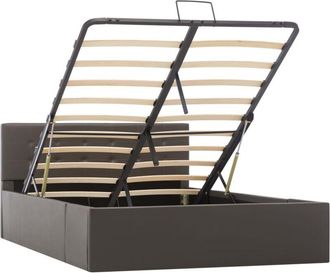 vidaXL Cama Canap&eacute; Hidr&aacute;ulica Cuero Sint&eacute;tico Gris 120x200 Cm Vidaxl