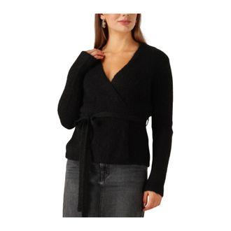 Selected Slfgabella LS Knit Belt Cardigan - Dames - Truien - Zwart - Maat: S