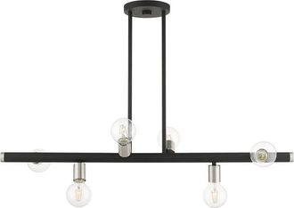 Livex Lighting Bannister Black 6 Light Chandelier