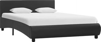 vidaXL Estructura De Cama Con Led De Cuero Sint&eacute;tico Negro 120x200 Cm Vidaxl