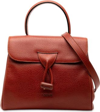Loewe 2010-2025 Grained Calfskin Flap satchel - Red
