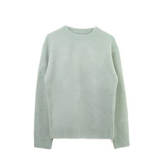 Wax London Round-neck Knitwear, male, Green, S, Green Boucle Knit Jumper