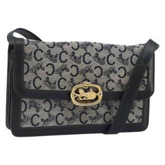Celine Pre-owned Cross Body Bags, female, Blue, Size: ONE SIZE Pre-owned Vintage Canvas Shoulder Bag