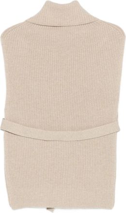 Yves Salomon Womens Roll-Neck Belted Knitted Top Aw25 W