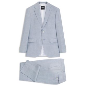 BOSS Two-piece regular-fit suit in checked fabric