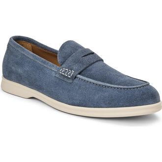 Bruno Magli Patrizio Penny Loafer in Light Blue Suede at Nordstrom, Size 10.5