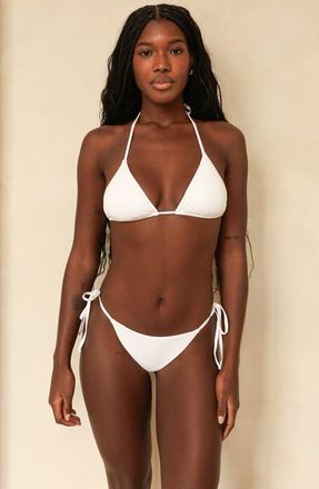 Dippin' Daisy's Swimwear Palm Tie Back Triangle Bikini Top in White at Nordstrom, Size X-Large