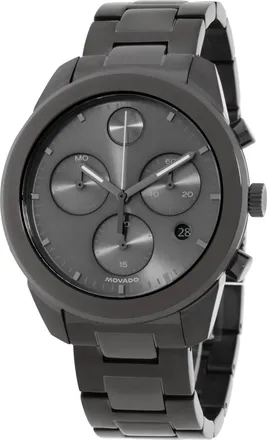 Movado Bold Chronograph Quartz Gunmetal Dial Mens Watch 3601326