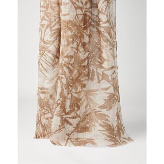 Brunello Cucinelli Womens Light Brown Linen Scarf