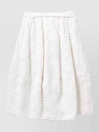 Comme Des Gar&ccedil;ons cotton midi skirt floral lace texture