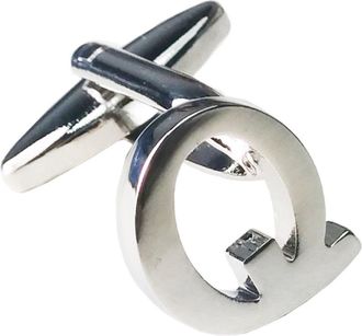 Charles William London Fashion Single Letter Q Alphabet Initial Cufflink Formal Business Mix & Match Silver Letter Cufflinks
