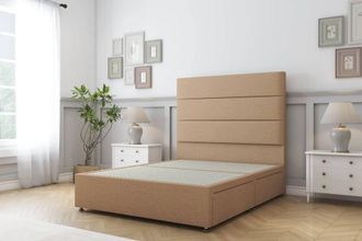 Sloomy Texas Dumfries Divan Bed Base No Drawers - 54 Headboard in Light Brown | Size: Single