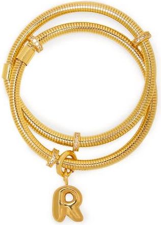 Saachi Bubble Charm Initial Bracelet in Gold - R at Nordstrom Rack