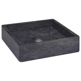 Berkfield Home Sink Black 40x40x10 cm Marble | Size: 40 x 40 x 10 cm