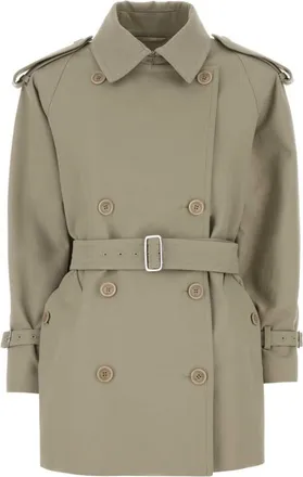 Max Mara Grey Shirt Collar Trench Coat