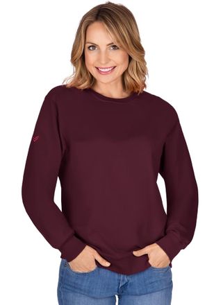 Trigema Sweatshirt TRIGEMA TRIGEMA Sweatshirt, Damen, Gr. XXL, rot (sangria), 70% Baumwolle, 30% Polyester, Basic, Sweatshirts Sweatshirt