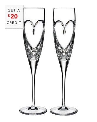 Waterford Set Of 2 True Love Fluteswith $20 Credit