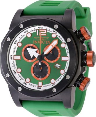 Invicta Sea Hunter 48981 Heren Horloge - Quartz Uurwerk - Roestvrij Staal met groene Wijzerplaat - 52mm