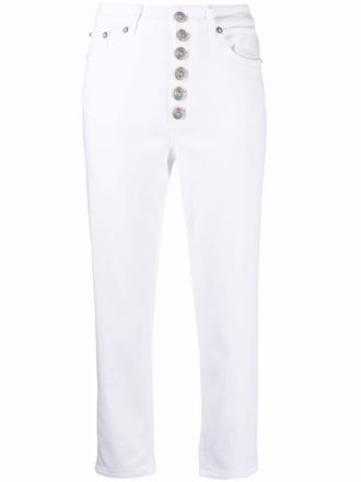 Dondup cropped button-fastening trousers - White