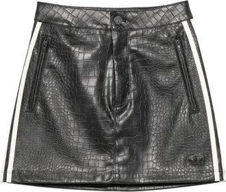 adidas Crocodile-effect Stripe-detail Mini Skirt